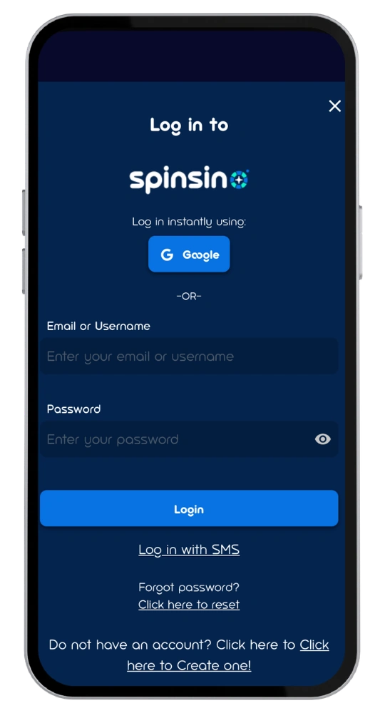 Spinsino register