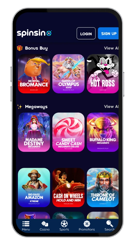 Spinsino official site